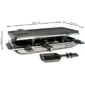 Swissmar Grill à raclette 8 personnes avec pannetjes et plaque antiadhésive, 1400 W, Appareil à raclette, Noir, Argent