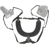 Op-Tech Harnais double en néoprène - - Dual harness - Pour 2 appareils photo - Couleur noire - Confort optimal