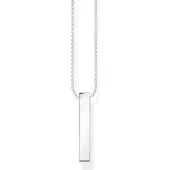 Thomas Sabo Chaîne pierres noires argent, (Argent 925, Argent sterling 925)