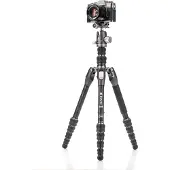 Benro Trépied Rhino Carbon Fibre Zero Series Tripod/Monopod with VX20 Ballhead, 5 Leg Sections, Twist Leg Locks, Padded Carrying Case