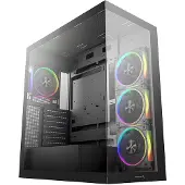 DeepCool CG580 4F V2, Tour Midi, PC, noir, ATX, ITX, micro ATX, acrylonitrile-butadiène-styrène (ABS), SGCC, verre trempé, Gaming