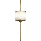 Elstead Lighting Applique murale Mona, laiton naturel et blanc, 2xG9x3,5W, métal, dimensions : 76,2 x 20,4 x 11,7 cm, IP44,