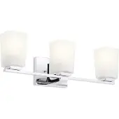 Kichler Applique de salle de bains Roehm, chrome poli, 3xG9x3W, métal, dimensions : 18,3 x 58,4 x 15,9 cm, IP44,