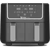 BICO Dunkler Heissluftfritteuse mit 8 Funktionen, Touchscreen und Antihaftbeschichtung, Friteuse, Noir, Argent