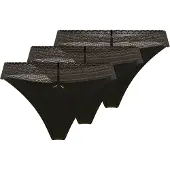 HUGO Lace 10277591 Red Thong 3 Units Noir M Femme