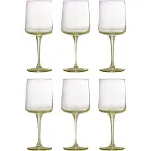 Bloomingville Verres à vin Luciana verts, lot de 6 pièces