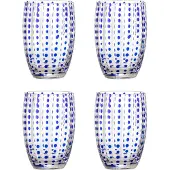 Bloomingville Ensemble de 4 verres Brinley bleus