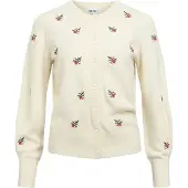 Object Cardigan 'OBJEbba' crème / vert foncé / rose / rouge