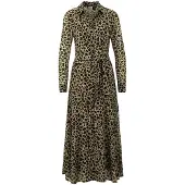 MADELEINE Robe-chemise jaune / vert / noir