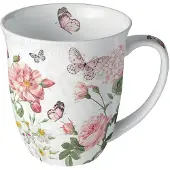 Ambiente Mug Amelia Papillons Et Fleurs Roses