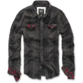 Brandit Check Duncan Long Sleeve Shirt Noir 7XL Homme