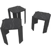 Skye Decor , Lori - Black, Marble, table basse, noir, 100 % MÉLAMINE REVÊTUE DE PANNEAUX, 44,5 x 44,5 x 41 cm