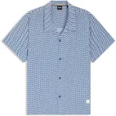 BOSS pour homme. 50535793 Chemise de plage bleue (S), Casuel, Viscose, Manche courte