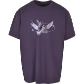 Mister tee T-Shirt 'Vive la Liberte' violet clair / violet foncé / rouge carmin / blanc