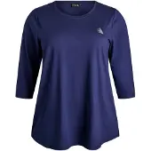 ACTIVE By Zizzi T-shirt fonctionnel 'Abasic One' bleu marine / blanc