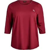 ACTIVE By Zizzi T-shirt fonctionnel 'Abasic One' bordeaux / blanc