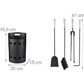Relaxdays Ensemble de 5 outils de cheminée
