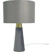 Relaxdays Lampe de table , abat-jour en lin et pied en velours, E27, H x P : 47 x 40 cm, lampe de chevet avec câble, chambre à coucher, gris