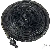 Relaxdays Tuyau d'arrosage , 20 m, pour pelouse et parterres, plat, perforé, tuyau à jet fin, jardin, noir