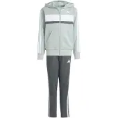 Adidas Seasonal Essentials Tiberio 3 Stripes Fleece Tracksuit Vert 13-14 Years Enfants