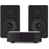 AVCOM Solid State Amplifier with 5" Passive Speakers Black