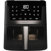 Aiwa Friteuse à air chaud AFR-7000, 7 L, 1800 W, panneau numérique, panier visible, 12 programmes, noire