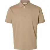 Selected Fave Short Sleeve Polo Beige L Homme