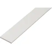 Alberts Barre plate en plastique blanc 25x2 mm, 2 m