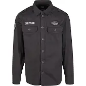 Brandit Chemise 'Luis' anthracite / blanc