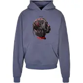 Mister tee Sweat-shirt 'Flying High' bleu-gris / gris clair / rouge clair / noir