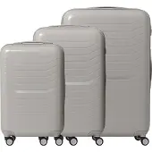 Relaxdays Ensemble de valises , 3 pièces, 4 roulettes, coque rigide, 3 tailles, poignée télescopique, serrure à combinaison TSA, valises de voyage, beige