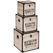 Atmosphera Créateur d'intérieur® Set aus 3 quadratischen koffern "retro factory" l24 30 36cm - Atmosphera créateur d'intérieur
