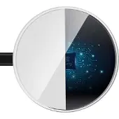 Crong Qi Fast Wireless Charger avec boîtier en aluminium et plaque de blindage 15 W (blanc)