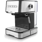 Lacor 69256 - Machine à café espresso avec 2 sorties de café et fonction chaleur/mousse, convient pour le café moulu et le, 21x26'5x30 cm