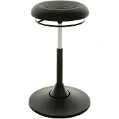 Lotz Tabouret pivotant Base en plastique Mousse intégrale en polyuréthane noir Réglage de la hauteur
