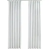 vidaXL Rideaux occultants avec crochets 2 pcs Blanc cassé 140x225 cm
