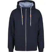Brandit Veste homme simple, en coton, bleu marine, avec cordon de serrage et fermeture éclair