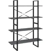 vidaXL Bibliothèque à 4 niveaux Gris 100x30x140 cm Bois de pin massif