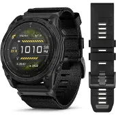 Garmin - Montre GPS connectée - Tactix 8 Amoled 51mm Sapphire Titane/Carbon Gray en Silicone - Noir