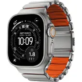 Nomad Bracelet Stratos Apple Watch | 44/45/46/49 mm - Ultra Orange / Natural Titanium