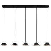 Lyora Suspension design Morfi Droit 5 lumières noir