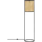 Lyora Lampadaire Erto noir et rotin