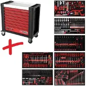 Ks Tools Ensemble de chariots d'atelier Performanceplus P25 avec 510 outils pour 7 tiroirs