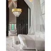 Lyora Suspension Magnolia or et cristal Ø 50cm