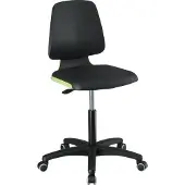 BIMOS Siège pivotant pour laboratoire LABSIT, sans accoudoirs, avec roulettes, hauteur du dossier 420 mm, similicuir, vert