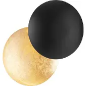 Nova Luce Soleil - applique murale - Ø 20 x 20 cm - 6W LED inclus - noir sablé et or