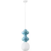 Lyora Suspension Clio M keremia bleu avec verre blanc