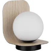 Nova Luce Kamen - lampe de table - 14 x 18 x 10 cm - bois naturel et noir sablé