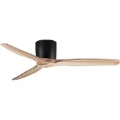 Nova Luce Ninemia - ventilateur de plafond avec télécommande - Ø 132 cm - noir sablé et bois naturel
