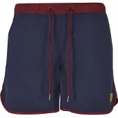 Urban Classics Shorts de bain 'Retro' bleu marine / bourgogne / blanc